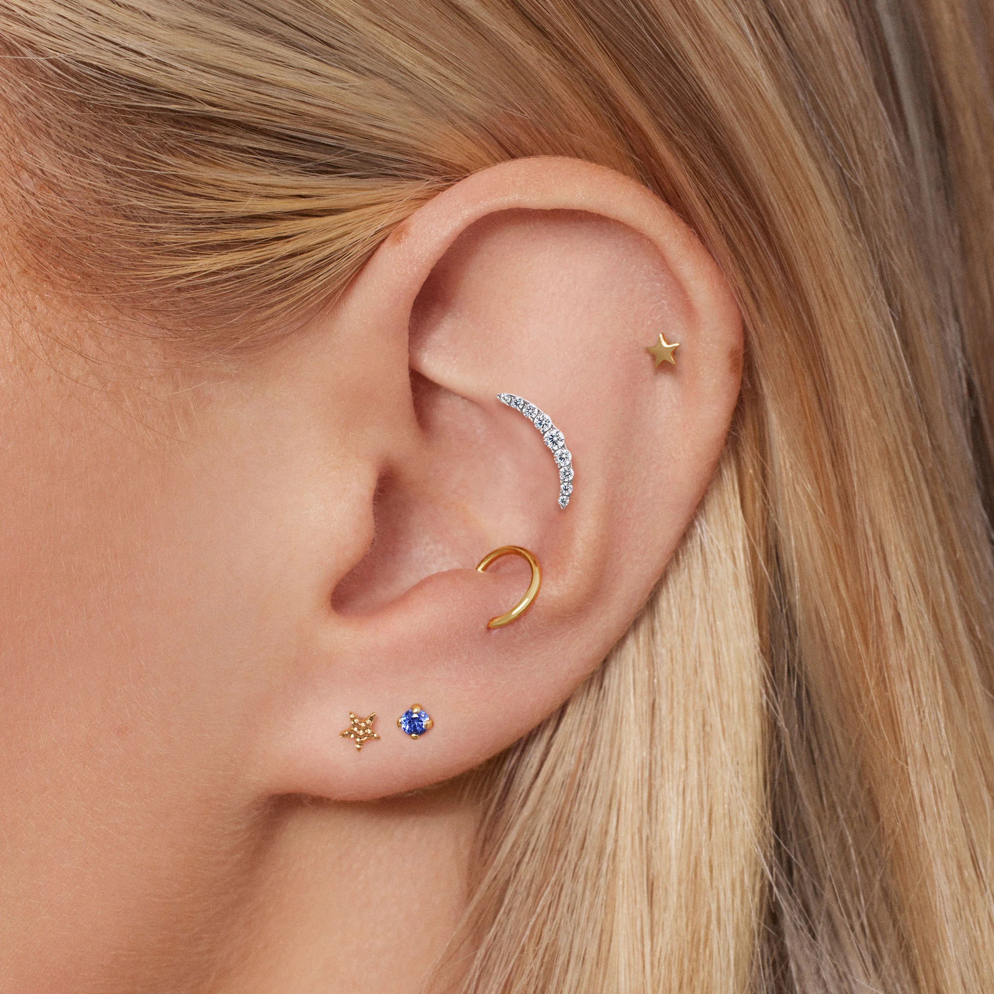 Titanium CZ Cluster Flat Back Stud - Image 2