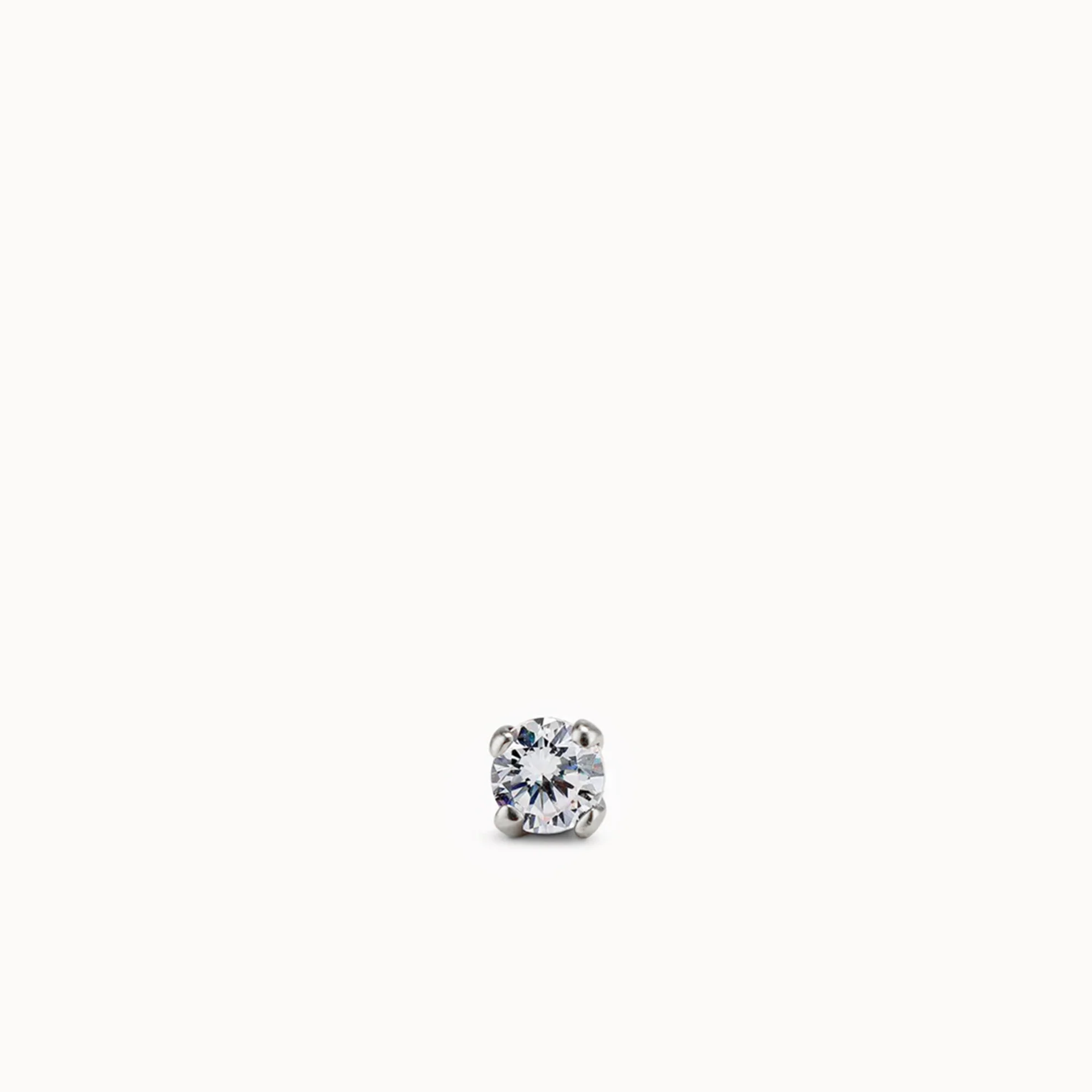14k Crystal CZ Flat Back Stud - 2.5mm - Image 2