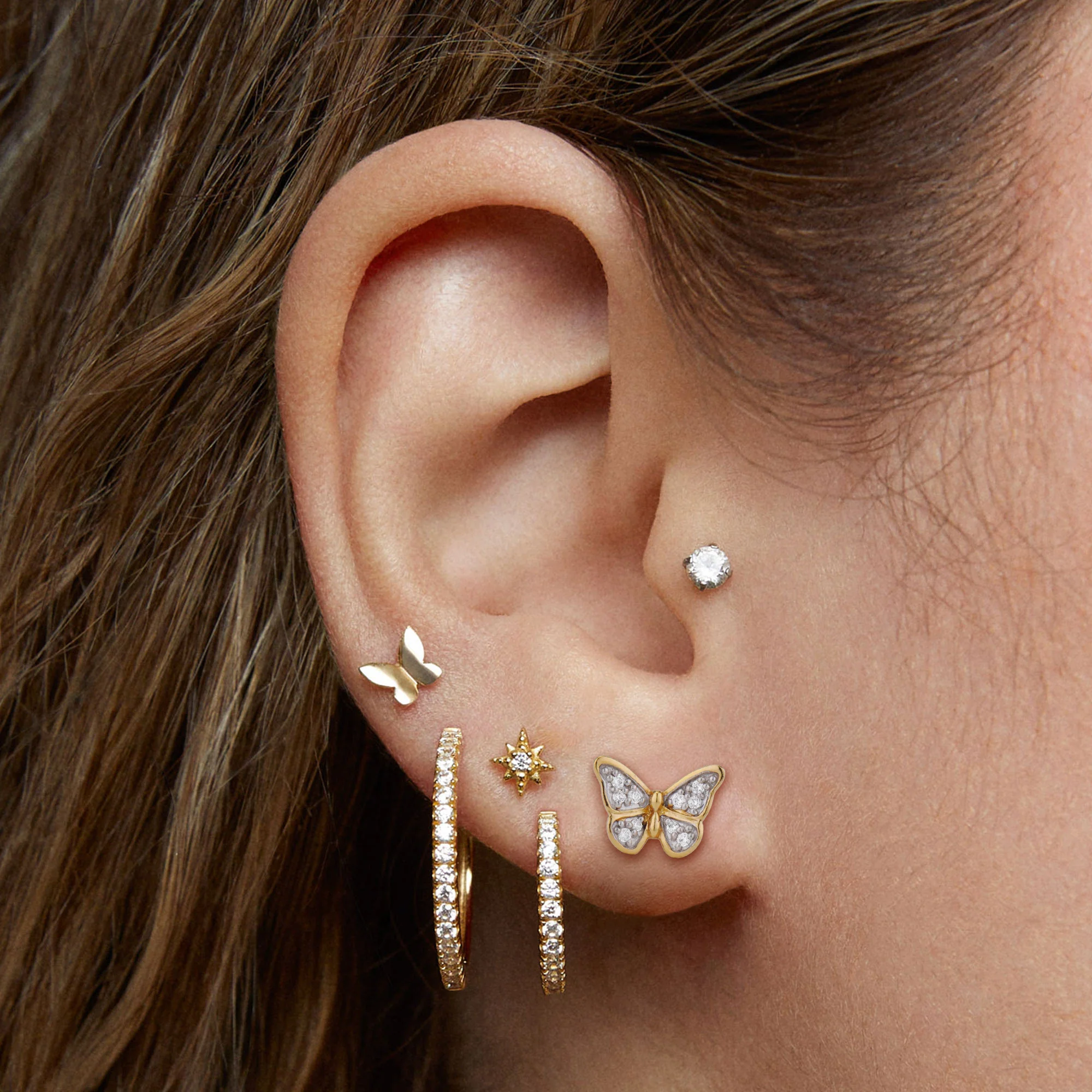 14k Crystal CZ Flat Back Stud - 2.5mm - Image 3
