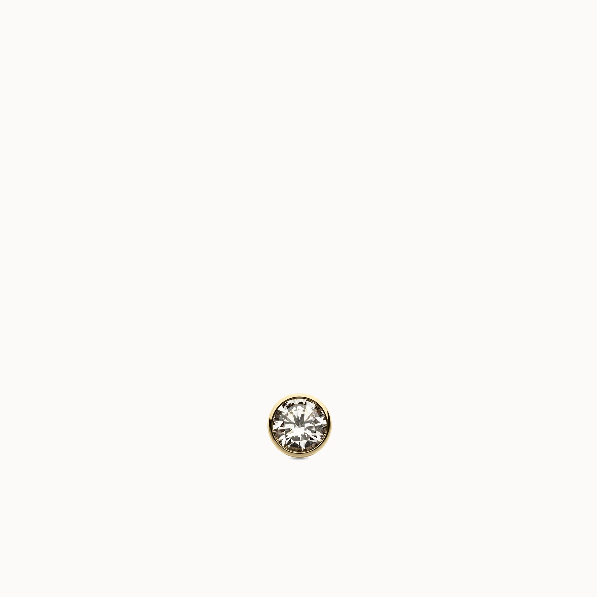 14k Lab Diamond Bezel Flat Back Stud - 2.5mm