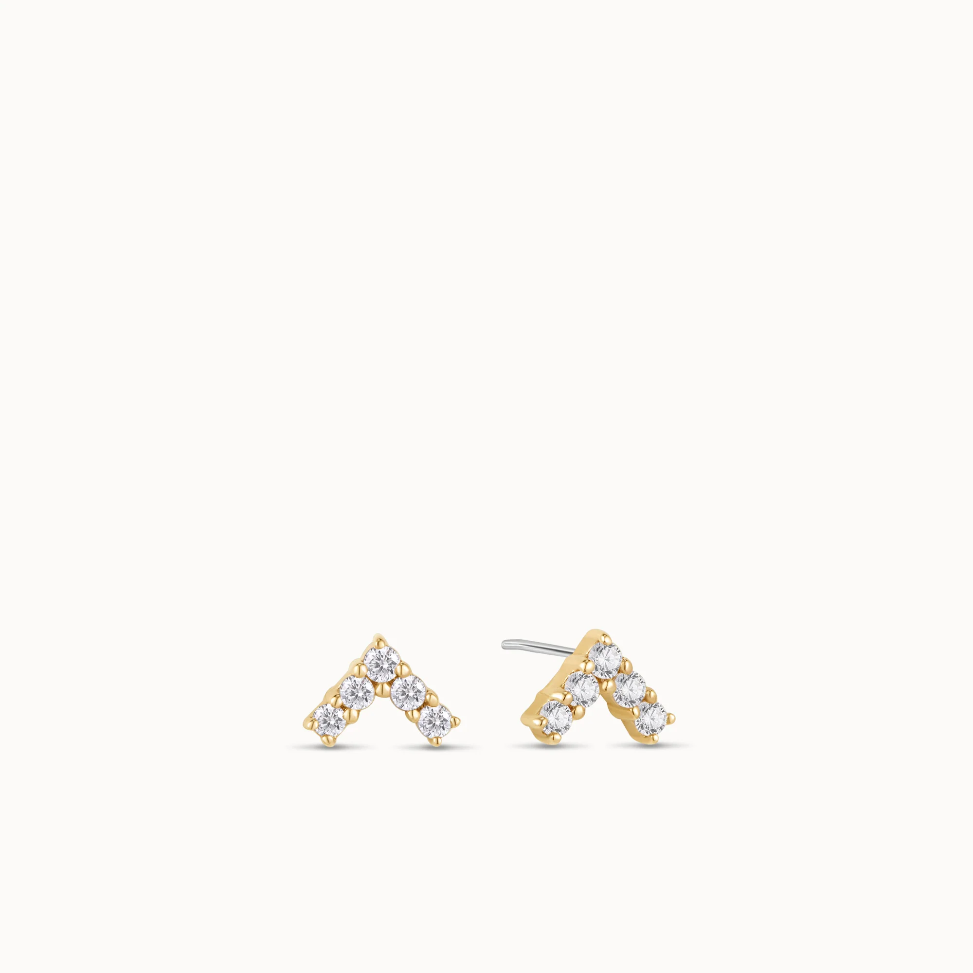 14k Diamond Chevron Flat Back Stud - Image 2