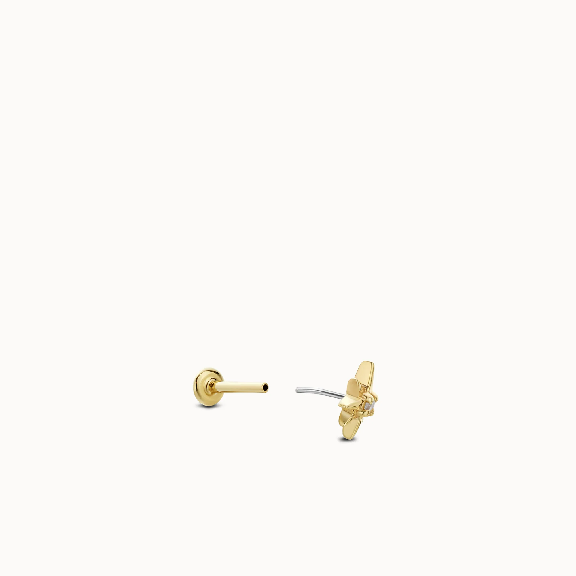 14k Flat Back Starburst Diamond Stud - Image 11