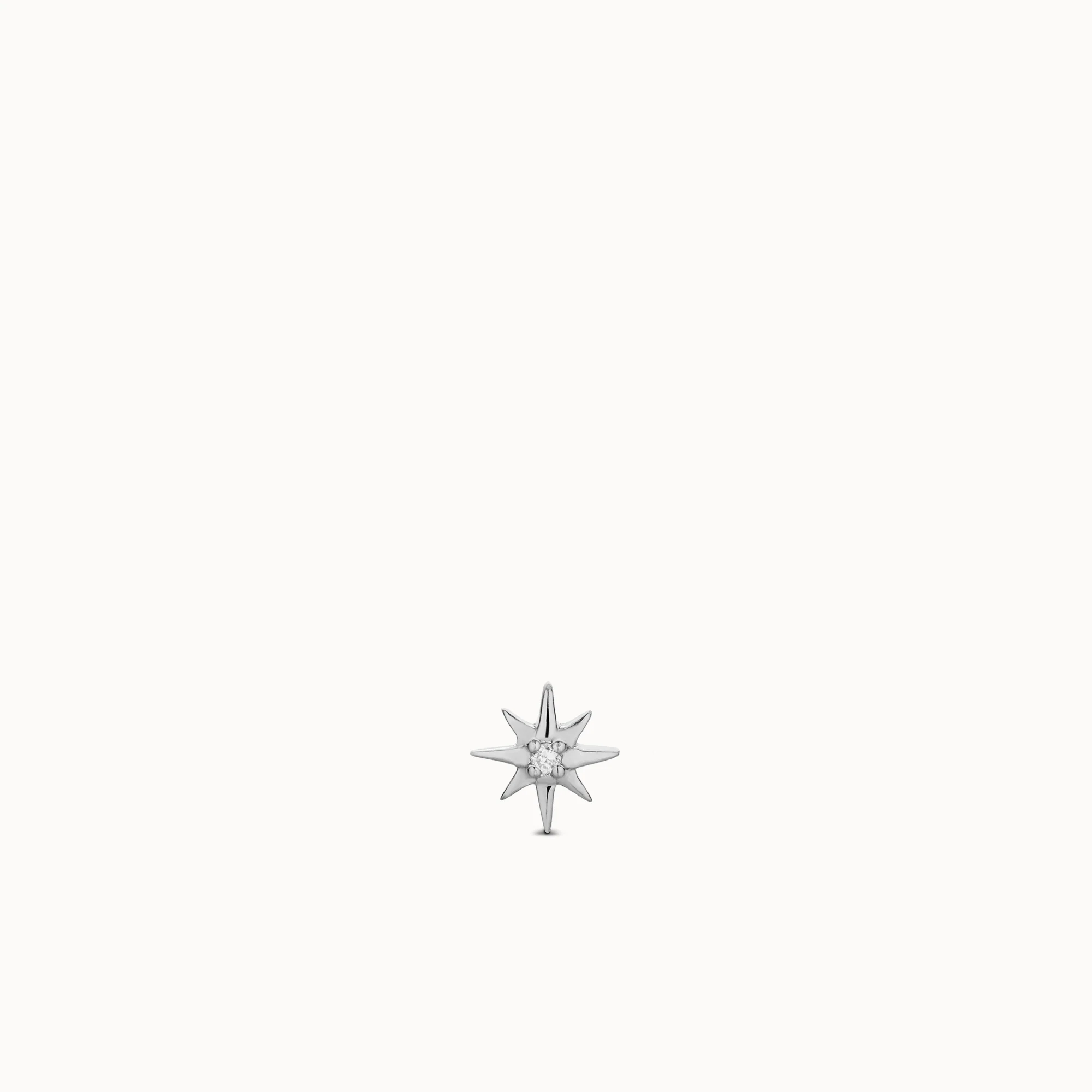 14k Flat Back Starburst Diamond Stud - Image 4