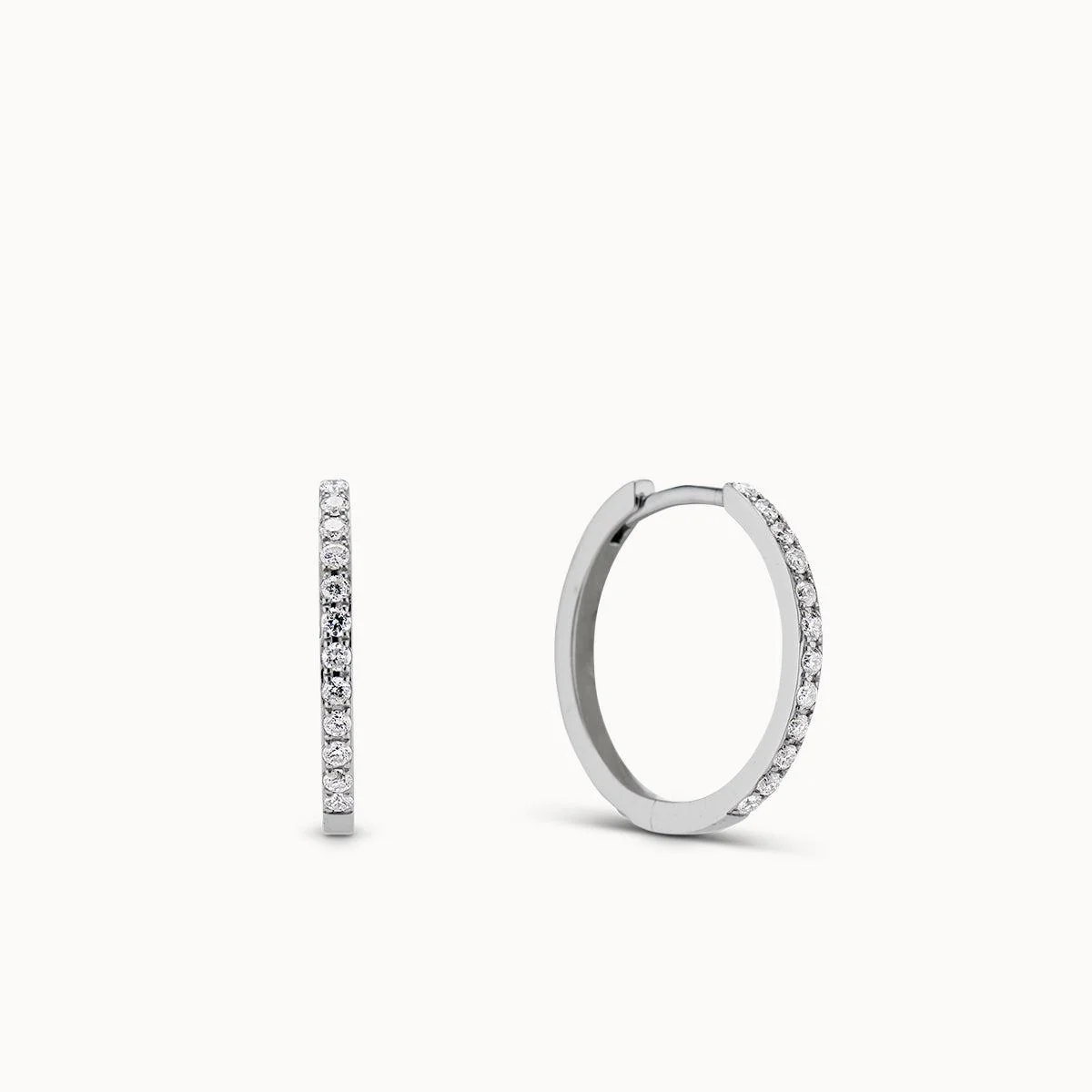 14k Diamond Hoop 17mm - Image 2