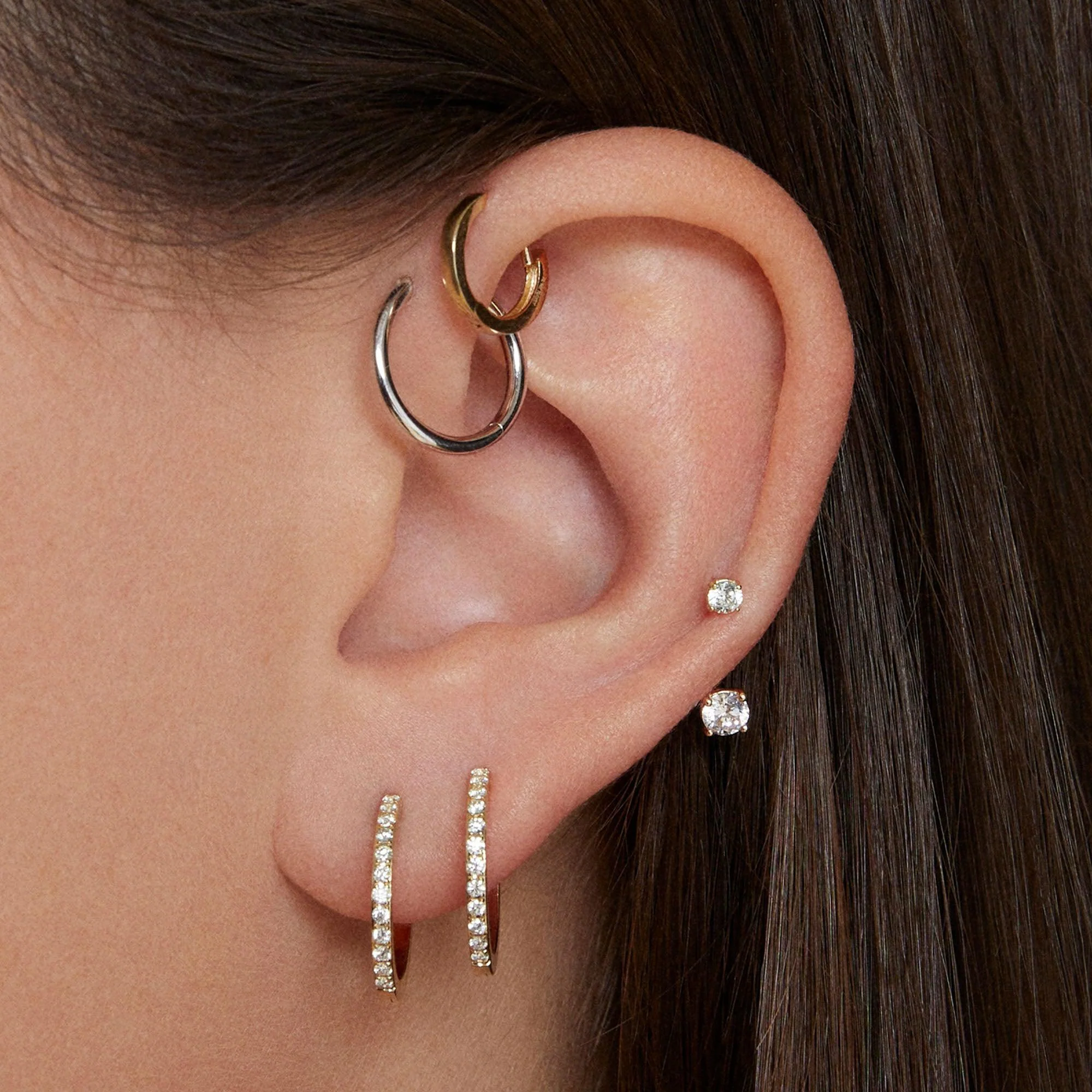 14k Diamond Hoop 17mm - Image 6