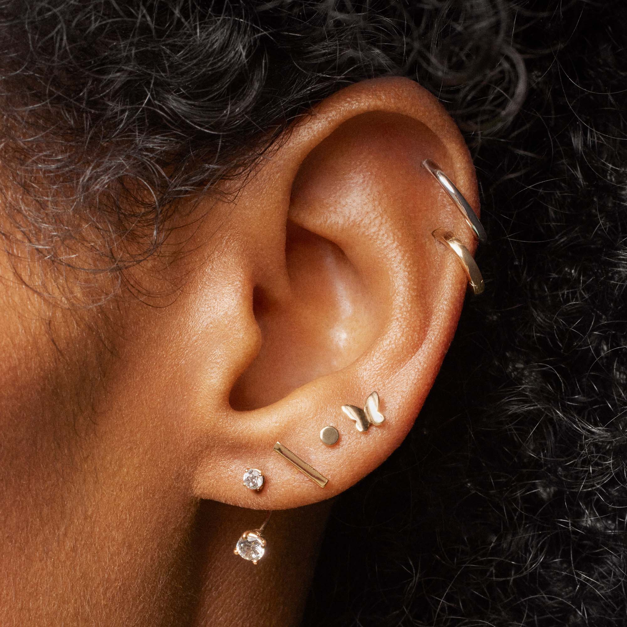 14k Gold Disk Flat Back Stud - Image 3
