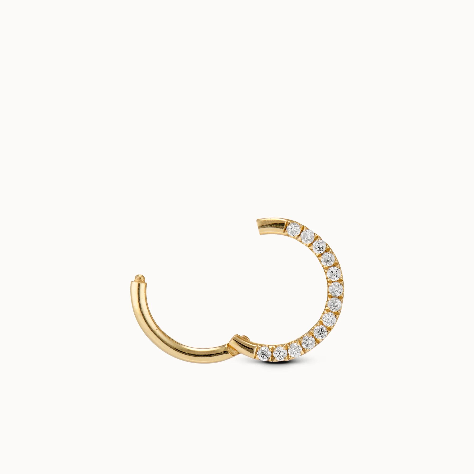 14k Full Diamond Clicker Hoop - Image 5