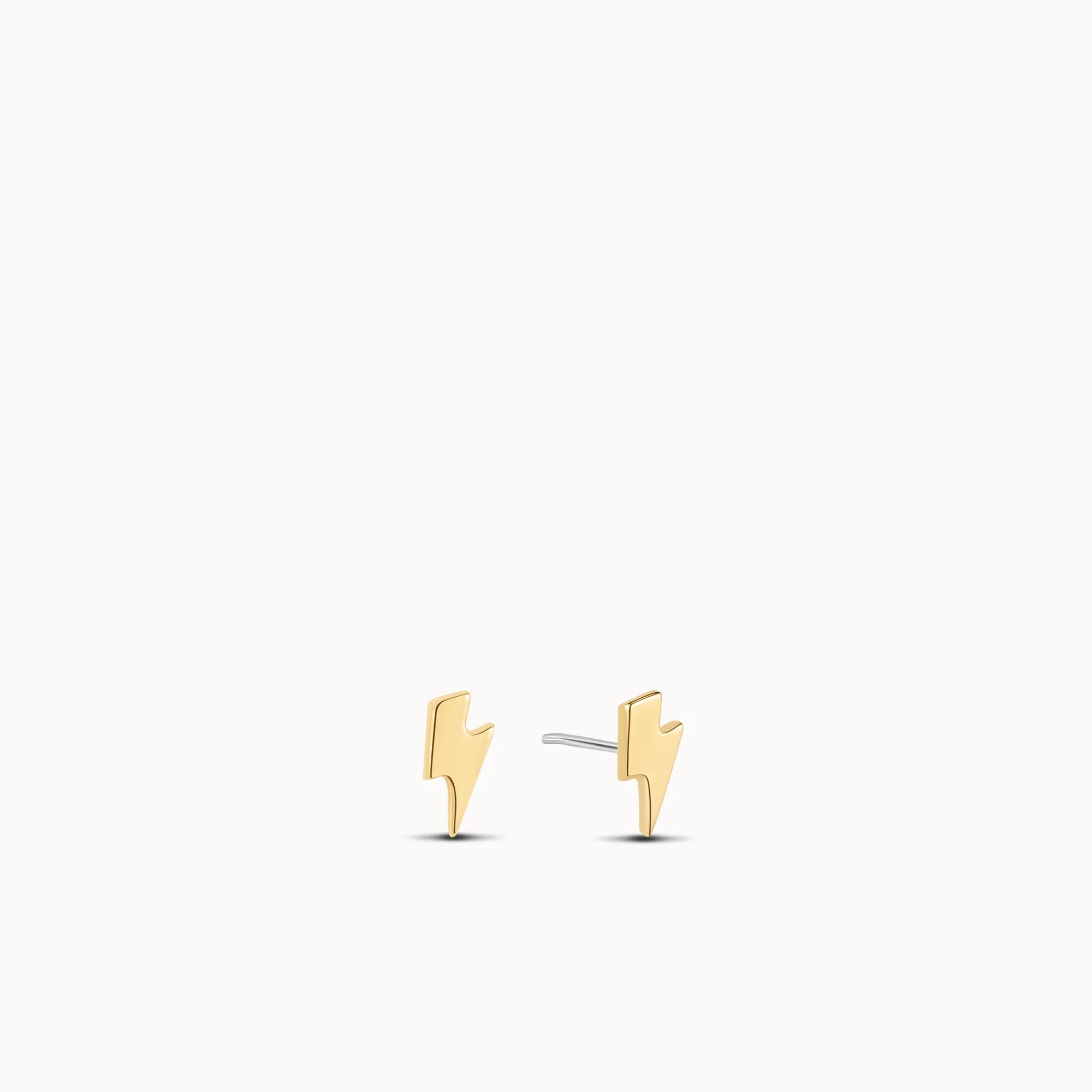 14k Mini Lightning Bolt Flat Back Stud - Image 2