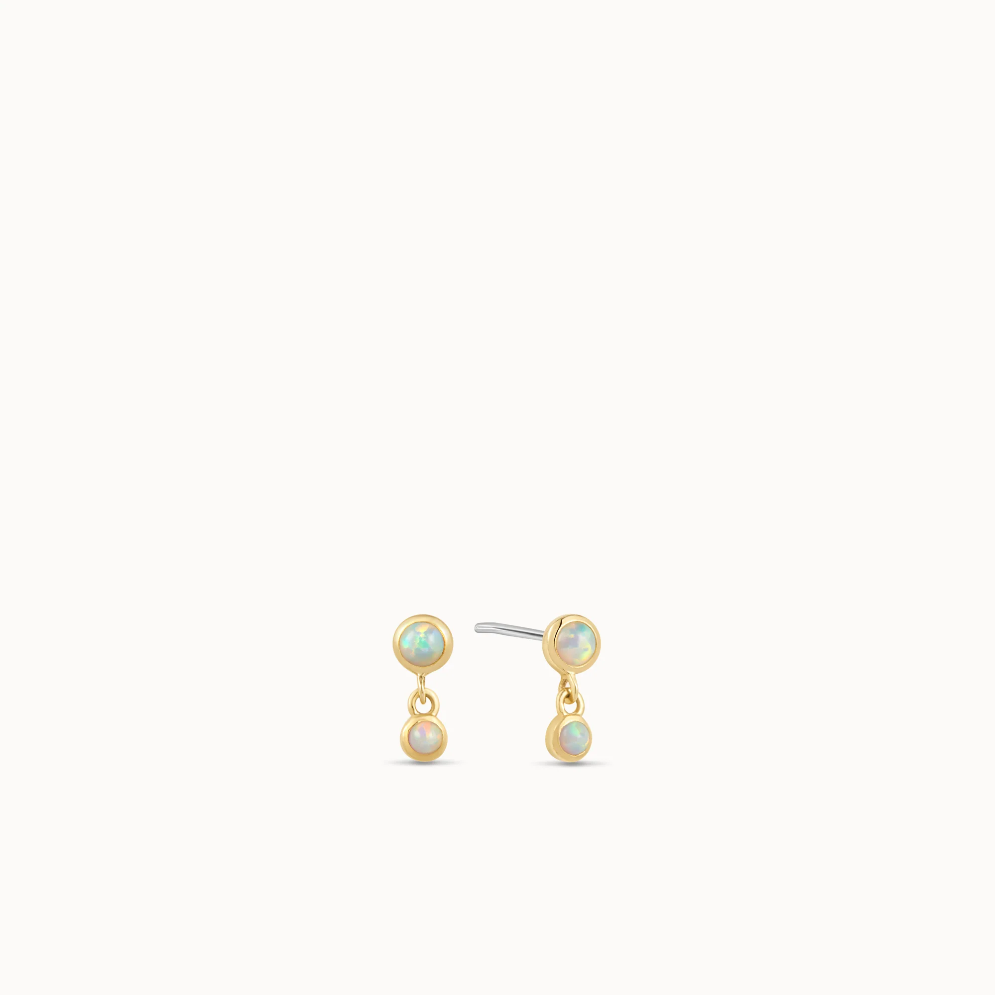 14k Opal Drop Flat Back Stud - Image 2