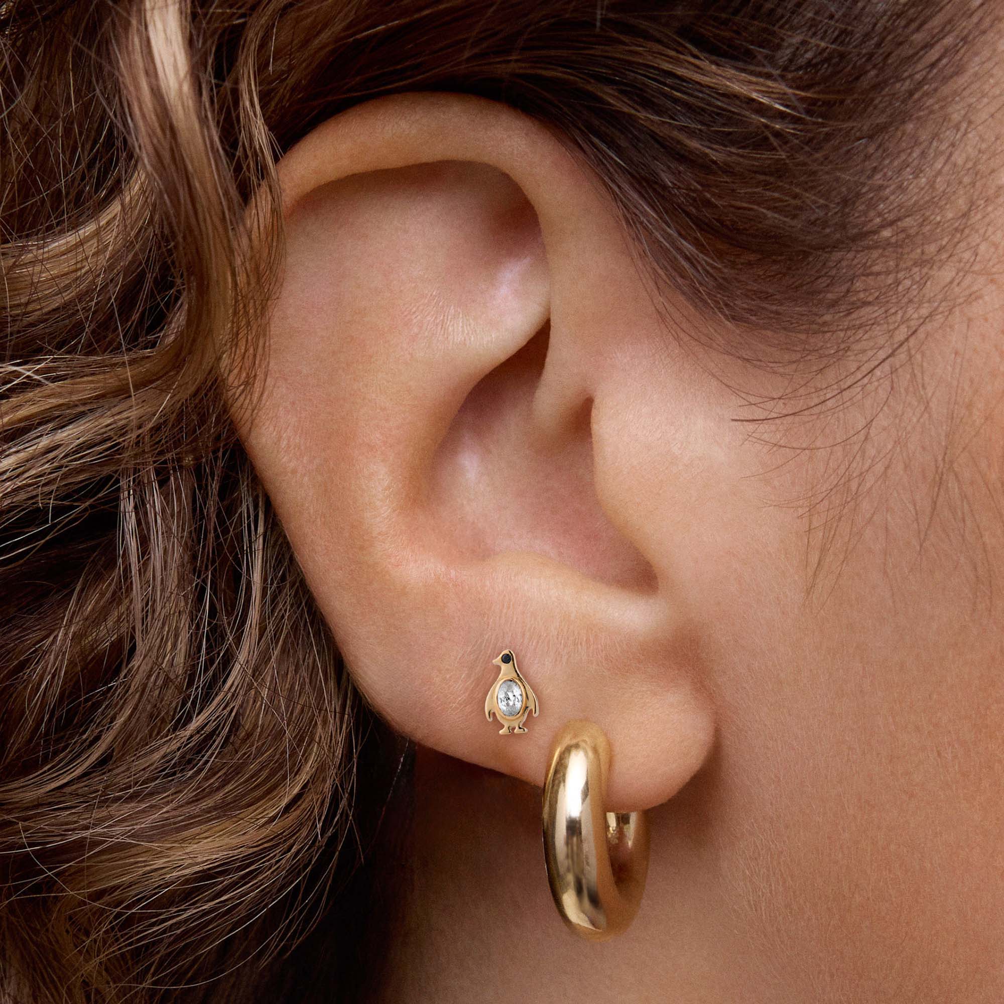 14k Penguin Flat Back Stud - Image 2