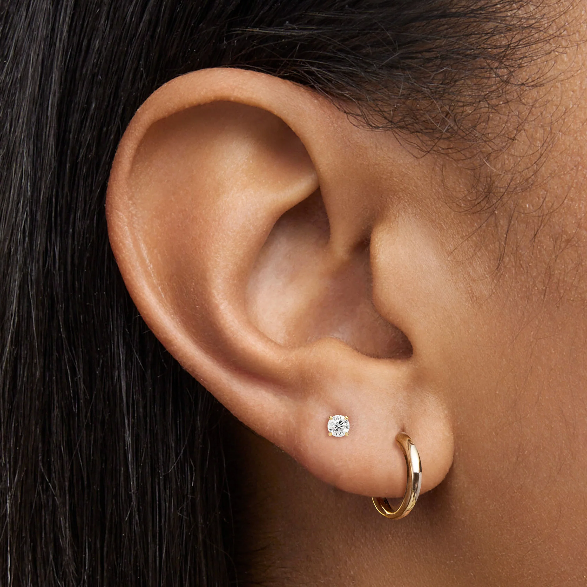 Classic 4mm CZ Studs & Huggies Set - Image 3