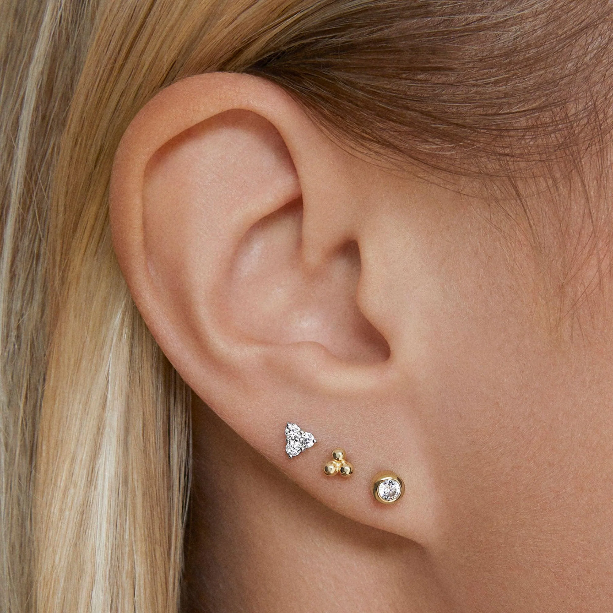 CZ Trinity Studs 4mm - Image 4