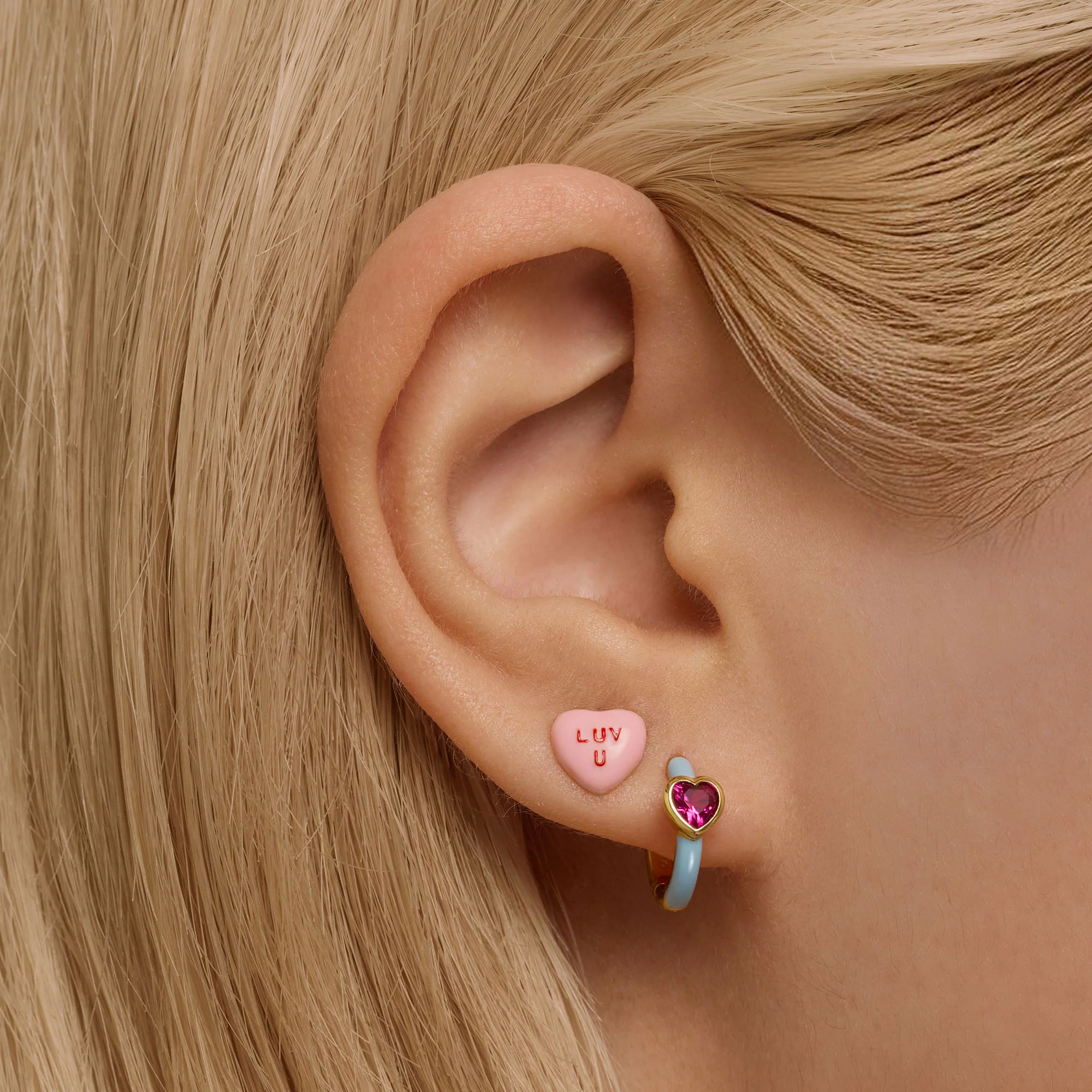 LUV U Candy Heart Studs - Image 2