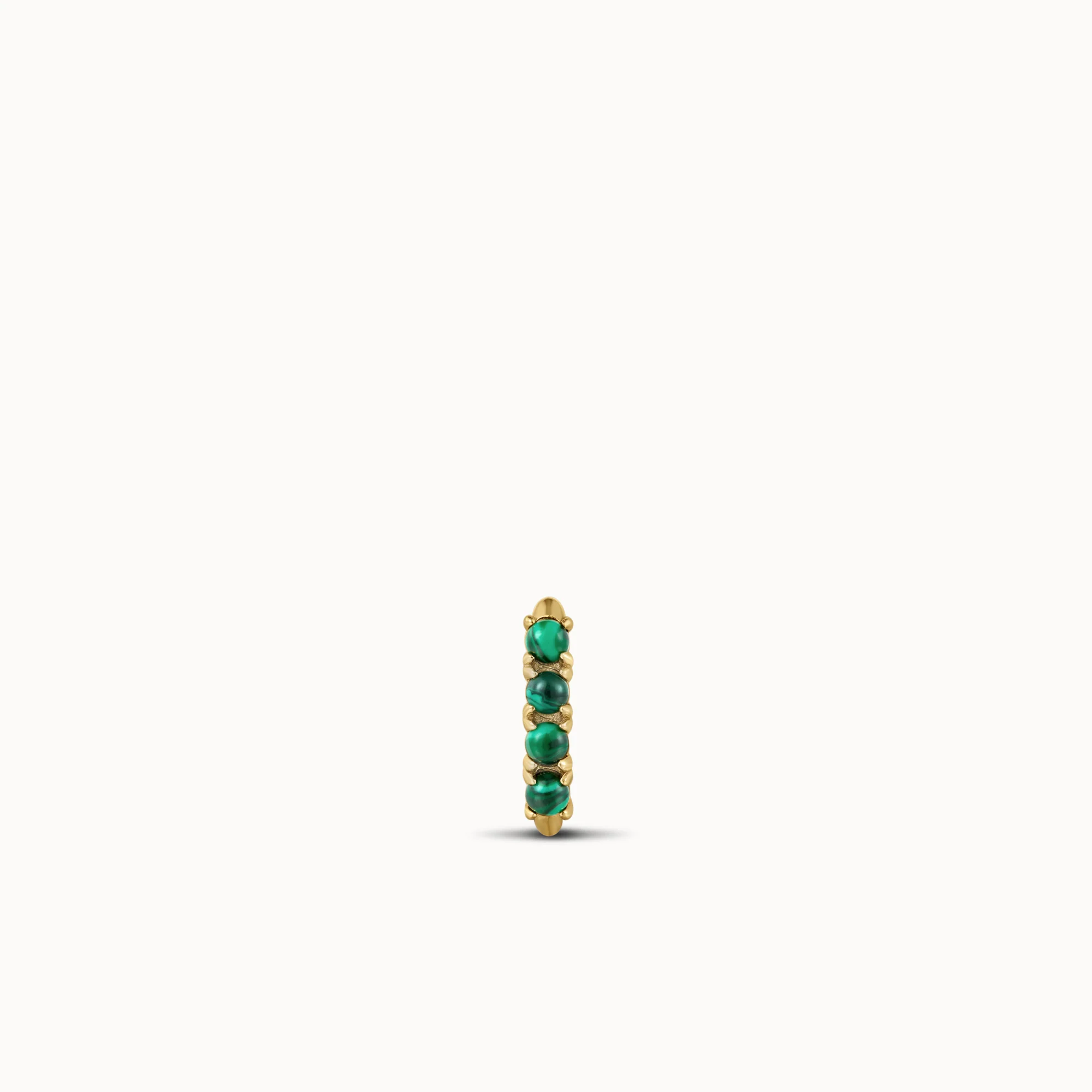 Malachite Studded Huggie - Image 4