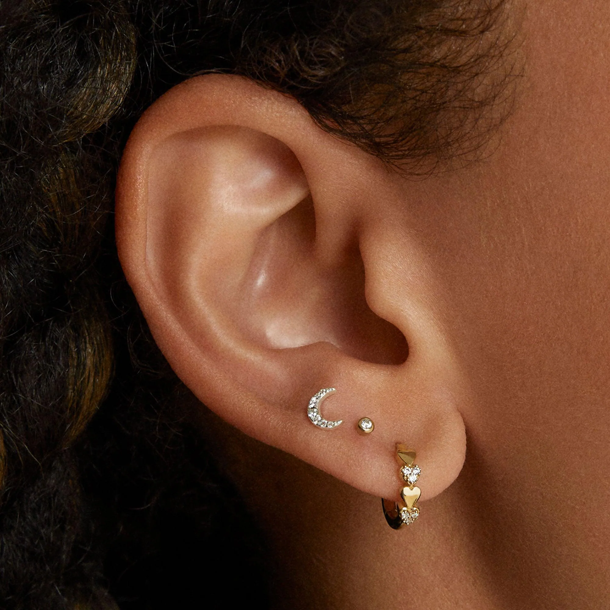 Pavé Heart Hoops - Image 2