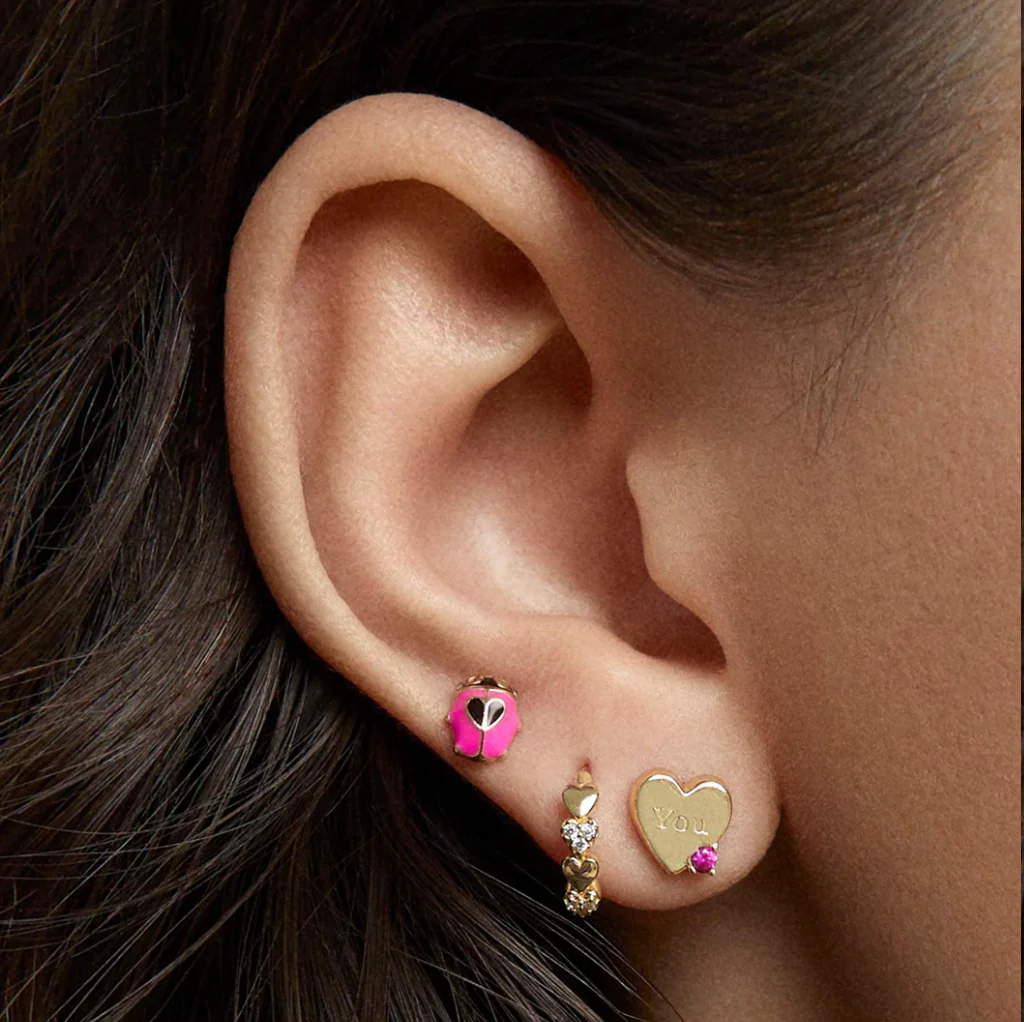 Pavé Heart Hoops - Image 3
