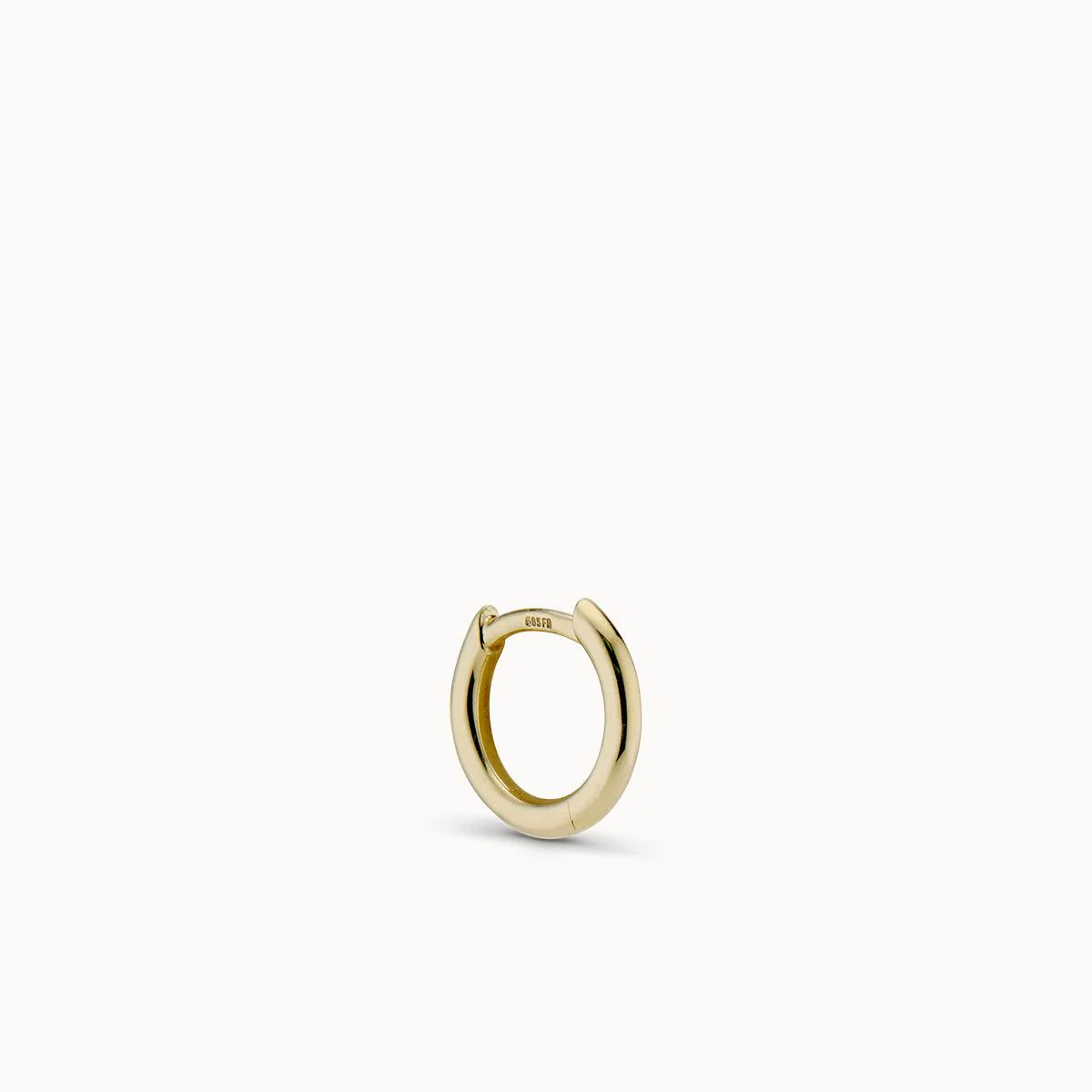 14k Plain Round Hoop 10mm - Image 3