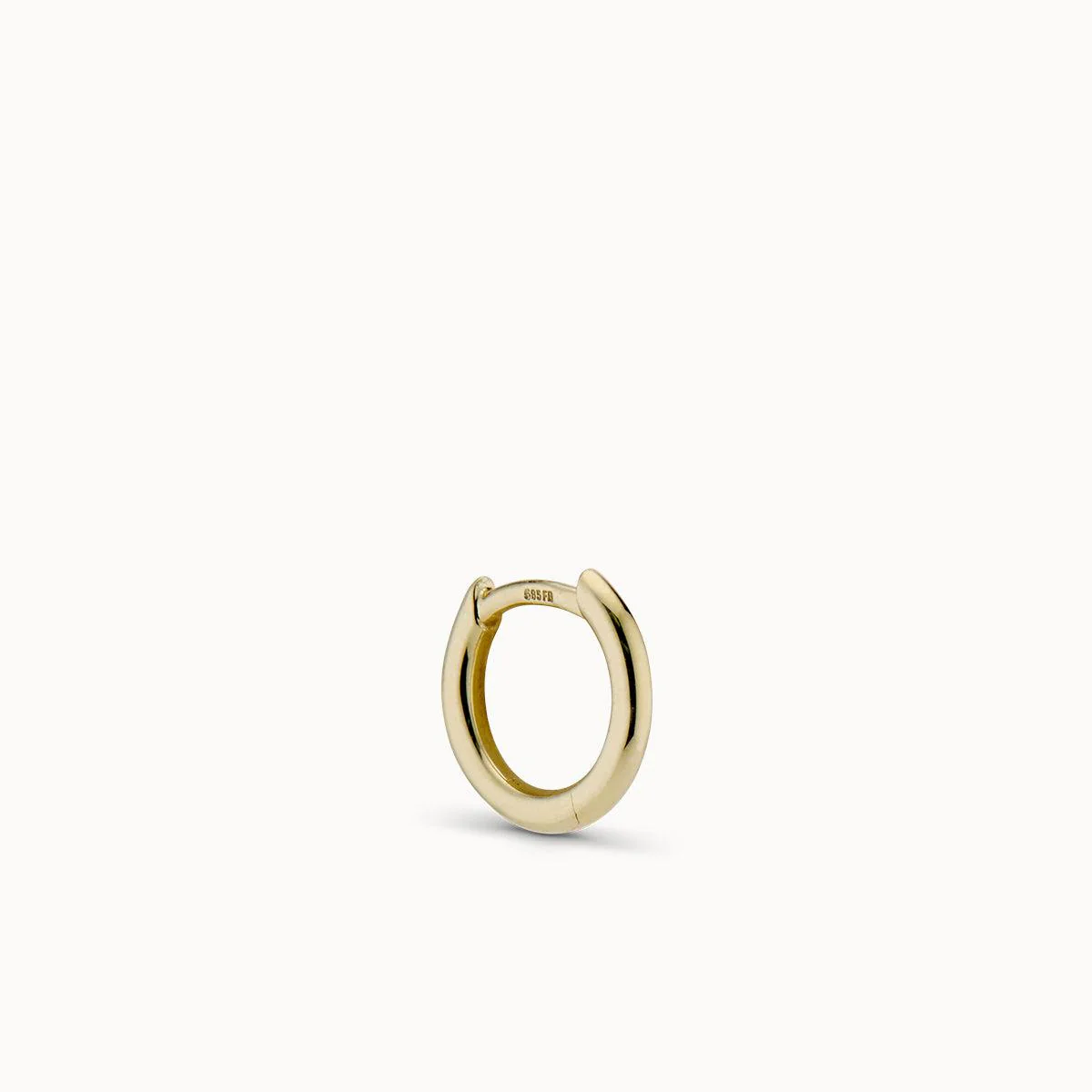 14k Plain Round Hoop 12mm - Image 3