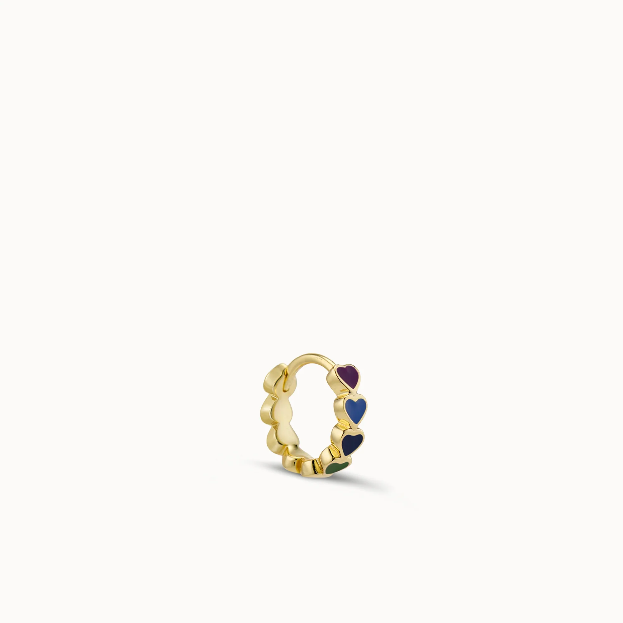 Rainbow Enamel Heart Hoops - Image 4